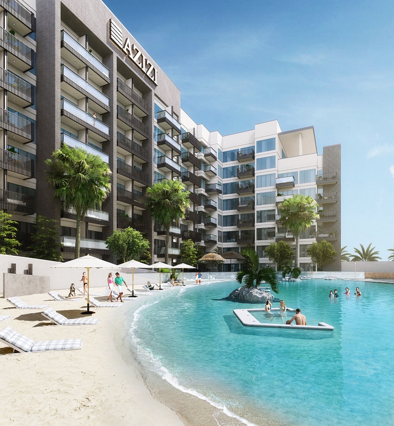 يقع مشروع واحة الشاطئ في مدينة دبي للاستديوهات 